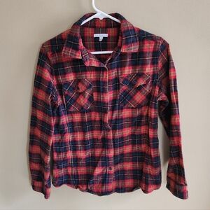 🍄 Plaid flannel Shirt - Red and Blue sz L